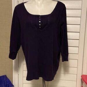 Chic Purple Blouse with Button Detail